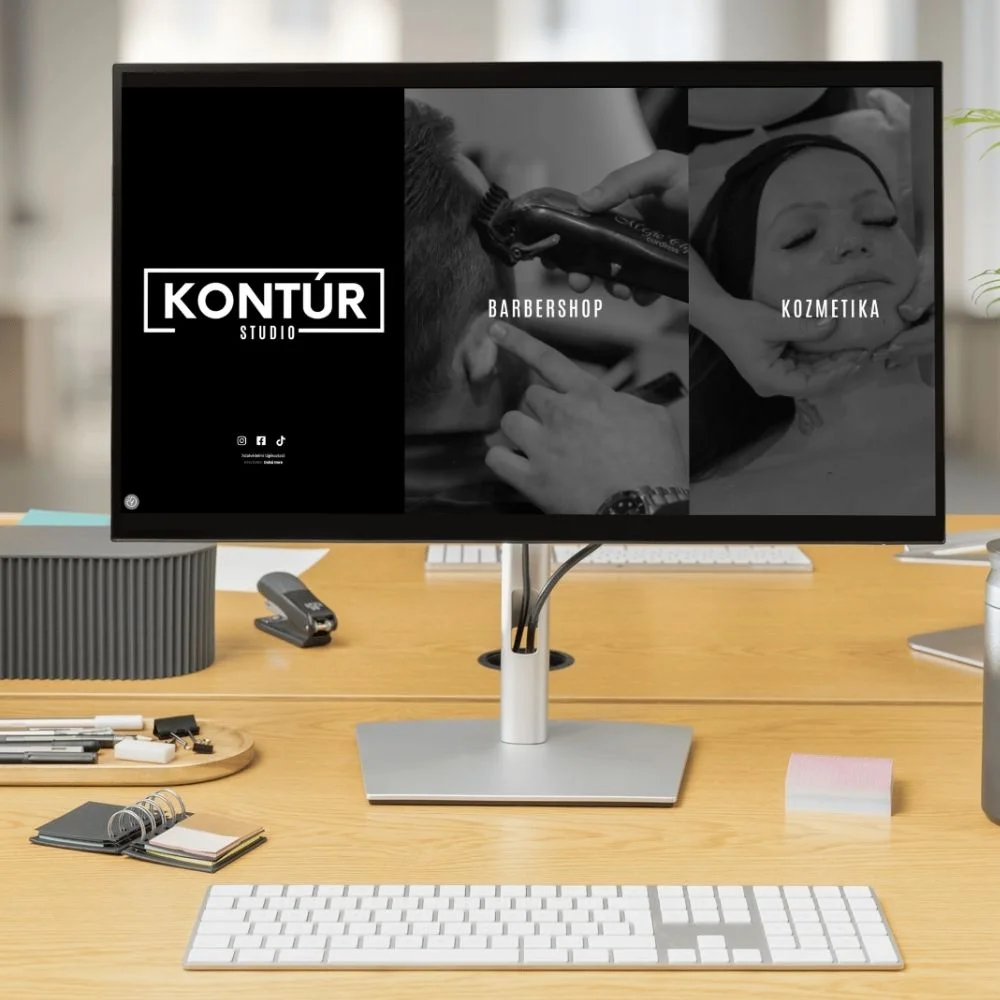 Kontúr Studio weboldal dizájnja barbershop és kozmetika szolgáltatással – webfejlesztés Debrecen vállalkozásainak