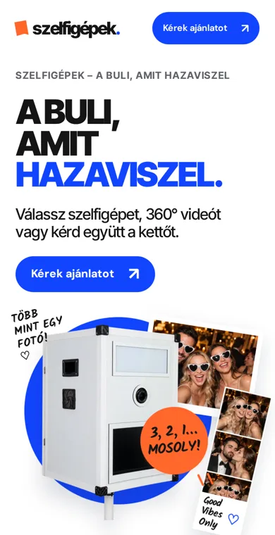 Szelfigépek weboldala – mobilnézet